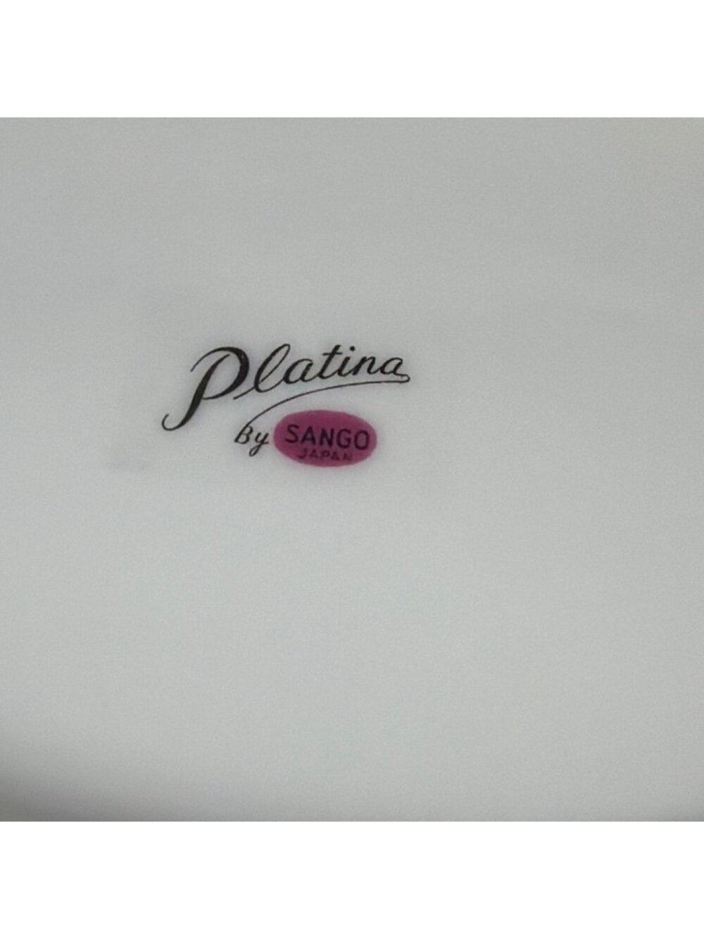Vintage 50s Sango Platina 11" Oval Serving Bowl Gray Band Platinum Trim Japan - Picture 4 of 12